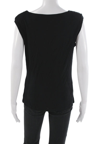 Velvet Womens Basic Tank Black Cowl Neck Sleeveless Rayon Size S