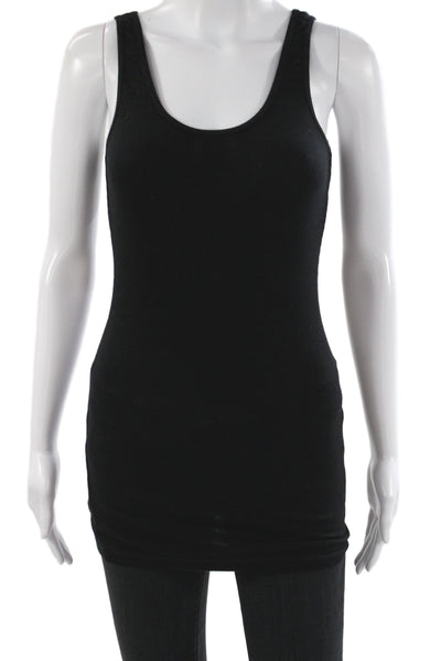 Standard James Perse Womens Black Rayon Scoop Neck Sleeveless Tank Basic Size 2