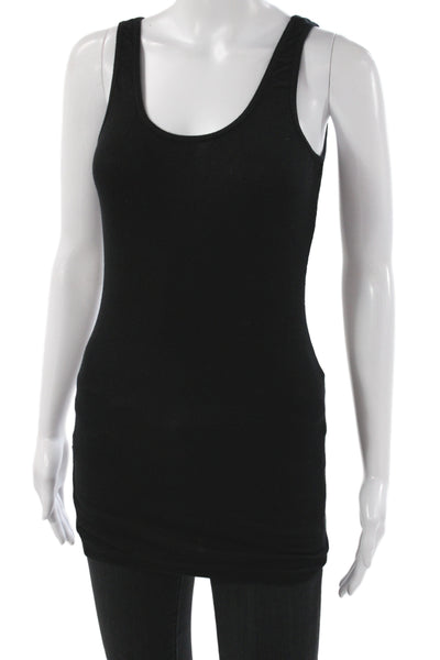Standard James Perse Womens Black Rayon Scoop Neck Sleeveless Tank Basic Size 2