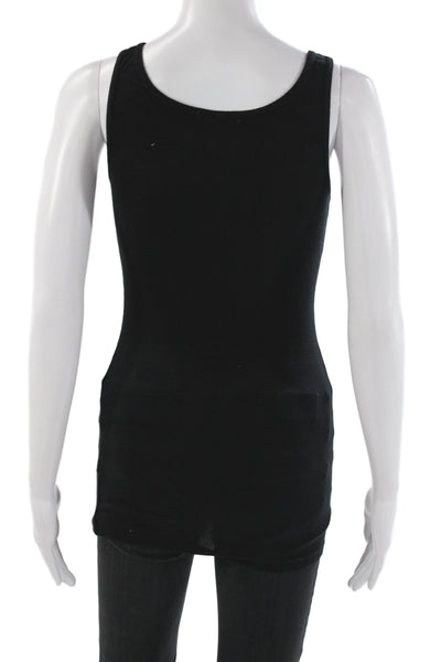 Standard James Perse Womens Black Rayon Scoop Neck Sleeveless Tank Basic Size 2