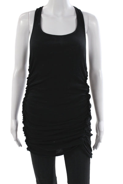 Clu Women Black Scoop Neck Sleeveless Tunic 100% Cotton Size XS