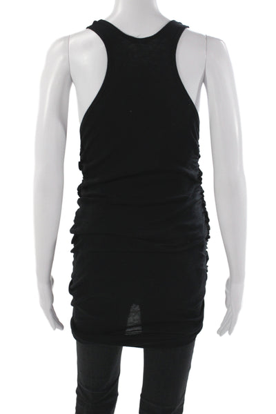 Clu Women Black Scoop Neck Sleeveless Tunic 100% Cotton Size XS