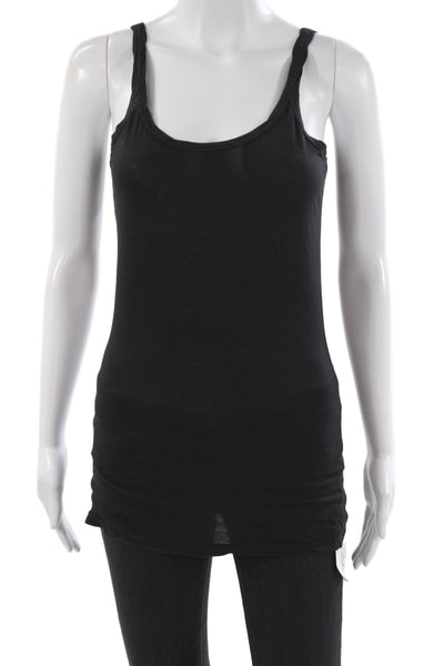 Velvet by Graham & Spencer Women Black Basic Cotton Scoop Neck Tank Size S