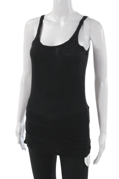 Velvet by Graham & Spencer Women Black Basic Cotton Scoop Neck Tank Size S