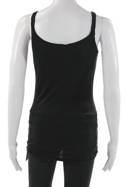 Velvet by Graham & Spencer Women Black Basic Cotton Scoop Neck Tank Size S