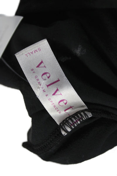 Velvet by Graham & Spencer Women Black Basic Cotton Scoop Neck Tank Size S