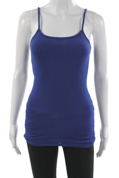 Michael Stars Women Basic Blue Cotton Tank Size One Size