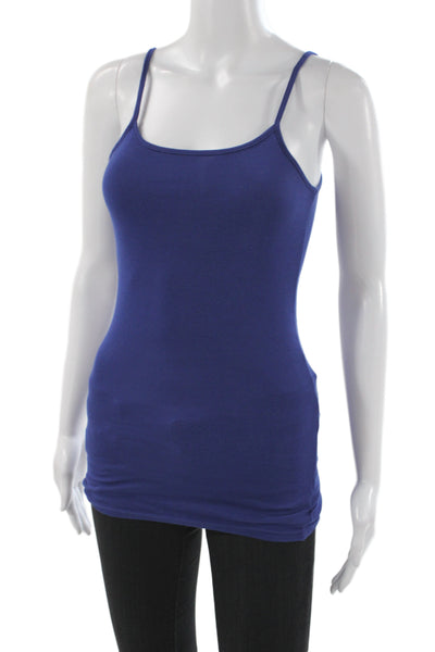 Michael Stars Women Basic Blue Cotton Tank Size One Size