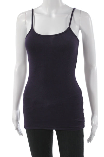 Michael Stars Women Basic Tank Purple Supima Cotton Scoop Neck Size One Size