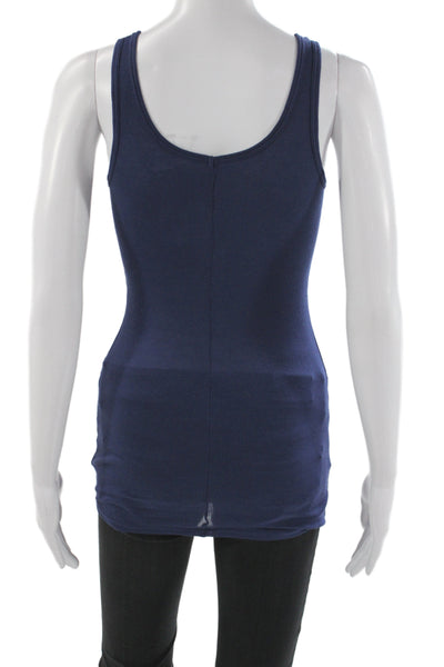 C&C California Women Blue Basic Sleeveless Tank Micro Modal Scoop Neck Size S