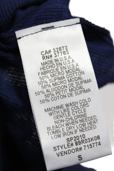 C&C California Women Blue Basic Sleeveless Tank Micro Modal Scoop Neck Size S