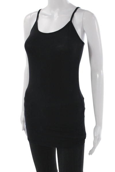 Splendid Women Black Basic Scoop Neck Pima Cotton Tank Top Size XS