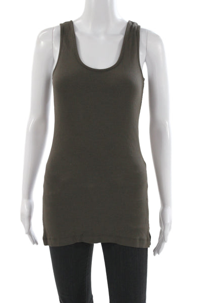 Zooey Womens Brown Scoop Neck Sleeveless Basic Tank Micro Modal Size L