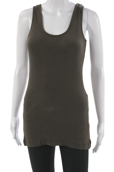 Zooey Womens Brown Scoop Neck Sleeveless Basic Tank Micro Modal Size L