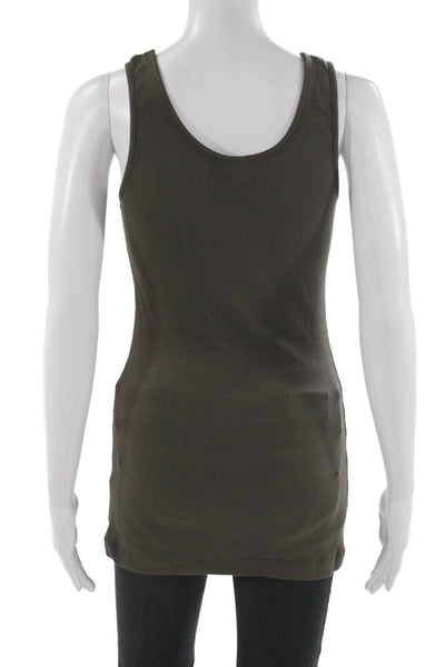Zooey Womens Brown Scoop Neck Sleeveless Basic Tank Micro Modal Size L