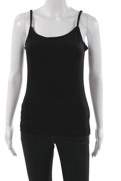Oilily Womens Tank Scoop Neck Black Rayon Solid Size M
