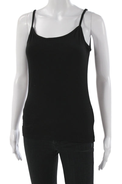 Oilily Womens Tank Scoop Neck Black Rayon Solid Size M