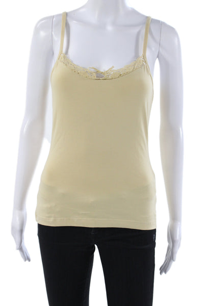 Oilily Womens Beige Cotton Tank Scoop Neck Sleeveless Top Size M