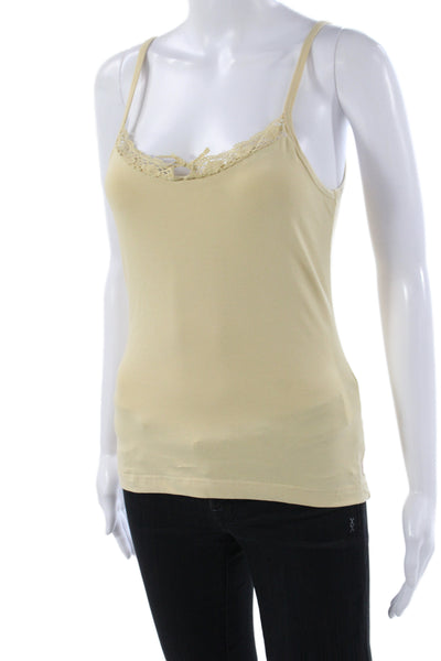 Oilily Womens Beige Cotton Tank Scoop Neck Sleeveless Top Size M