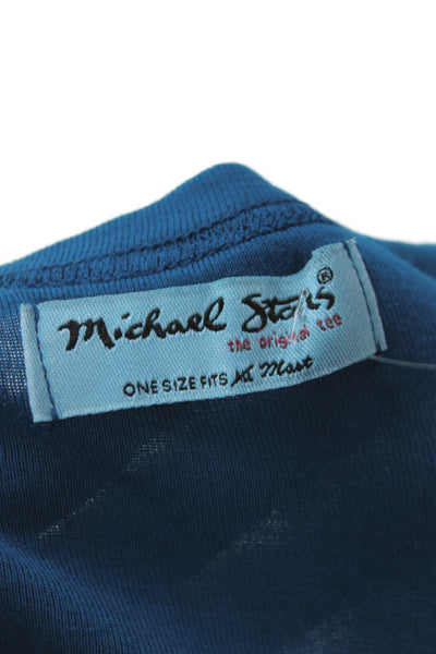 Michael Stars Women Blue Supima Cotton Scoop Neck Sleeveless Basic Tank Size One