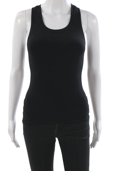 Theory Women Basic Scoop Neck Black Sleeveless Tank Size One Size