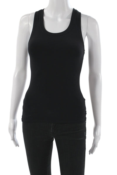 Theory Women Basic Scoop Neck Black Sleeveless Tank Size One Size