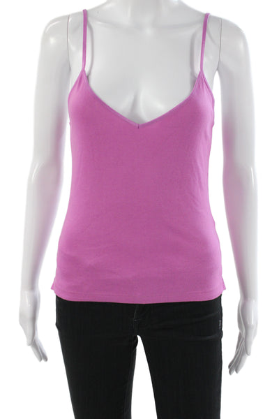 Jigsaw Womens V-Neck Cotton Camisole Pink Sleeveless Size S