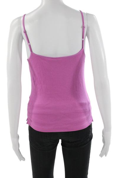Jigsaw Womens V-Neck Cotton Camisole Pink Sleeveless Size S