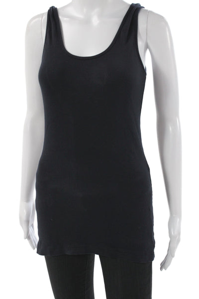 Zooey Women Basic Tank Black Scoop Neck Sleeveless Micro Modal Size L