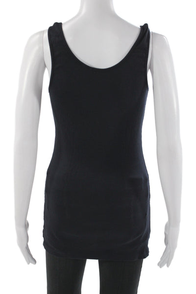 Zooey Women Basic Tank Black Scoop Neck Sleeveless Micro Modal Size L
