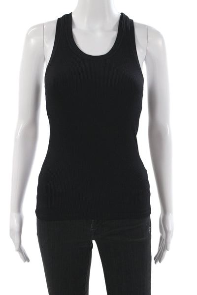 Bordeaux Women Black Basic Tank Scoop Neck Nylon Sleeveless Size One Size