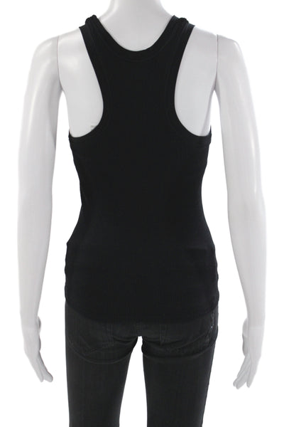 Bordeaux Women Black Basic Tank Scoop Neck Nylon Sleeveless Size One Size