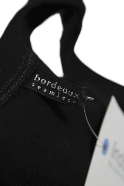 Bordeaux Women Black Basic Tank Scoop Neck Nylon Sleeveless Size One Size