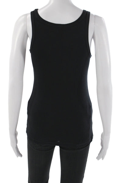 Splendid Womens Basic Black Scoop Neck Sleeveless Tank 50% Pima Cotton Size XS