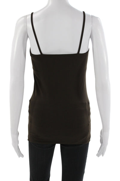 Bordeaux Women Tank Scoop Neck Brown Solid Size One Size