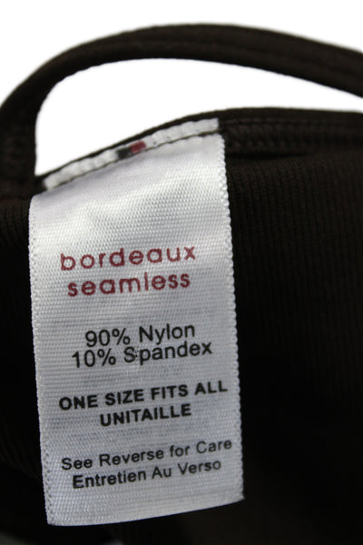 Bordeaux Women Tank Scoop Neck Brown Solid Size One Size