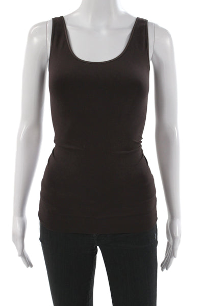 Cosabella Women Tank Scoop Neck Sleeveless Brown Viscose Bamboo Solid Size M