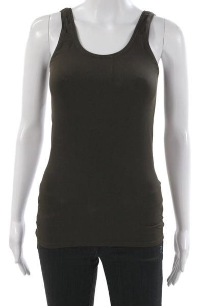 Bordeaux Women Brown Scoop Neck Basic Tank Sleeveless Size One Size