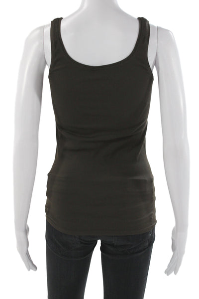 Bordeaux Women Brown Scoop Neck Basic Tank Sleeveless Size One Size