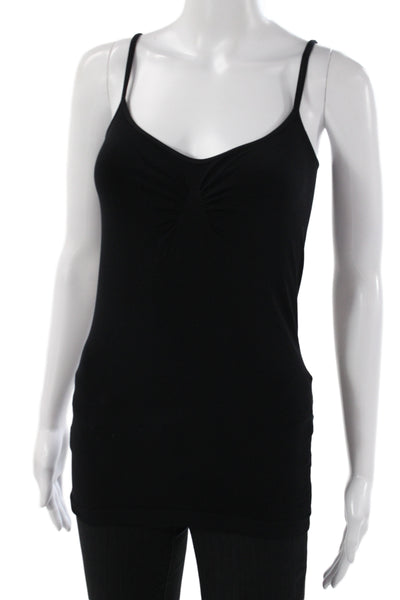 Bordeaux Womens Black V-Neck Tank Nylon Sleeveless Size One Size