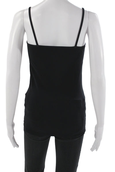 Bordeaux Womens Black V-Neck Tank Nylon Sleeveless Size One Size