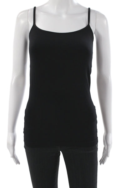 Bordeaux Women Black Tank Sleeveless Round Neck 90% Nylon Size One Size