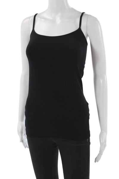 Bordeaux Women Black Tank Sleeveless Round Neck 90% Nylon Size One Size