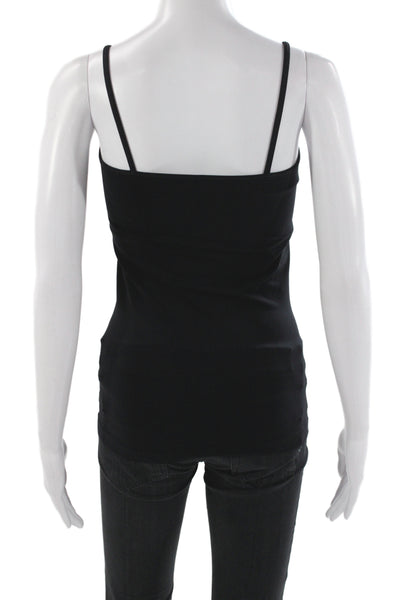 Bordeaux Women Black Tank Sleeveless Round Neck 90% Nylon Size One Size