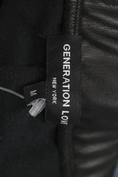 Generation Love Women Black Pull On Solid Polyurethane Pants Size M