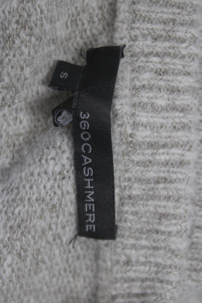 360 Sweater Womens Pullover Gray Merino Geometric Long Sleeve Size S