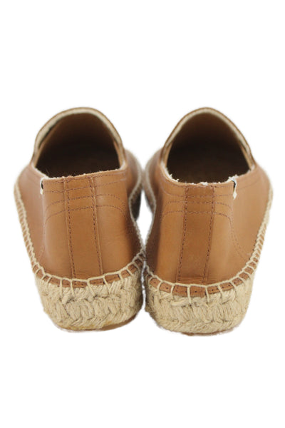 Soludos Womens Leather Woven Slip On Flats Caramel Brown Size 7