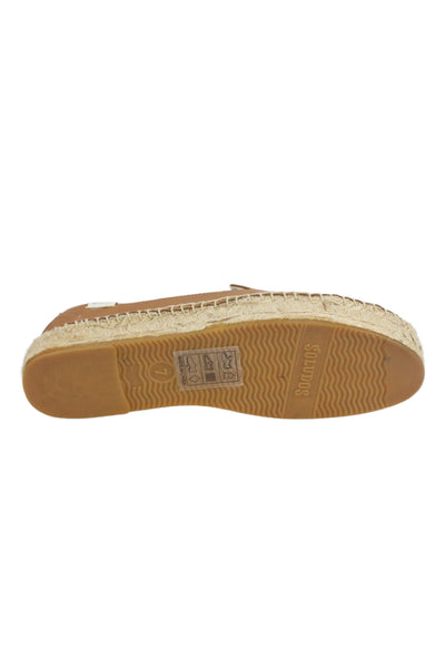 Soludos Womens Leather Woven Slip On Flats Caramel Brown Size 7