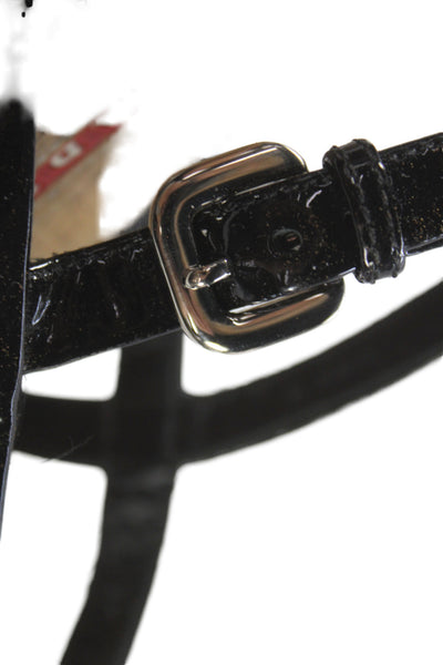 Prada Womens Leather Wooden Detail Ankle Strap Sandals Brown Black Size 9