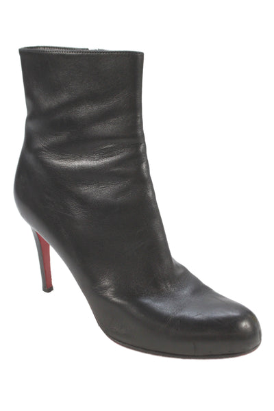 Christian Louboutin Womens Leather Zip Up Stiletto Boots Black Size 8